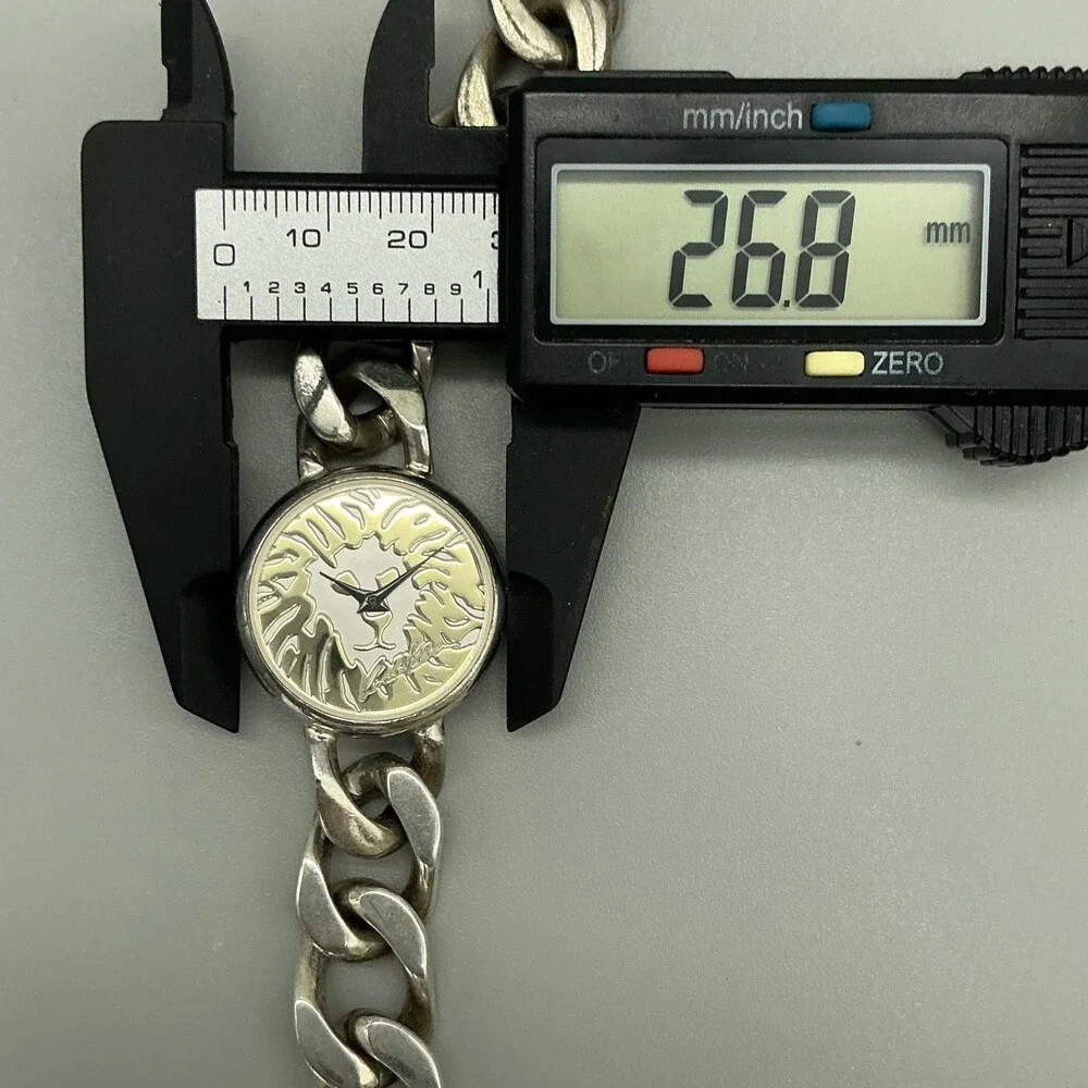 Anne Klein Womens Watch 27mm Lion Dial Silver Tone Chain New Battery 7.75